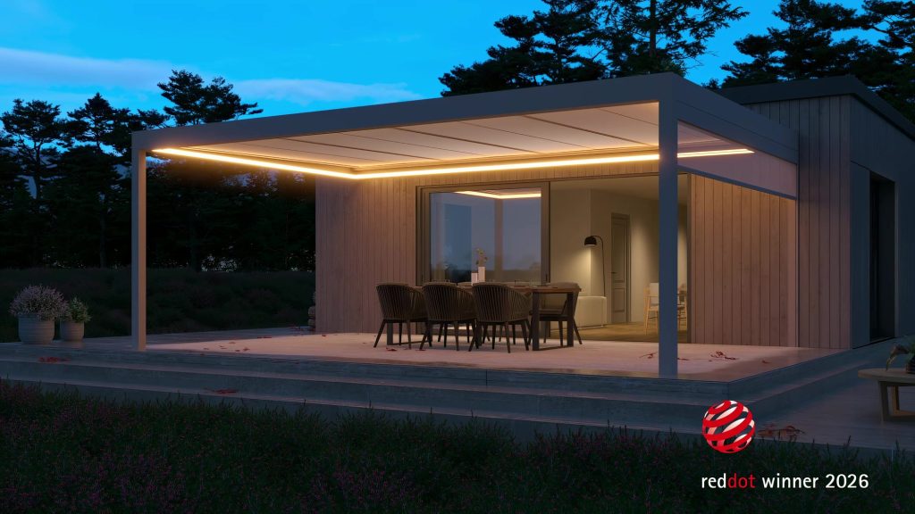 Pérgola Brustor B310 05 Pérgola Brustor B310 con techo de tela